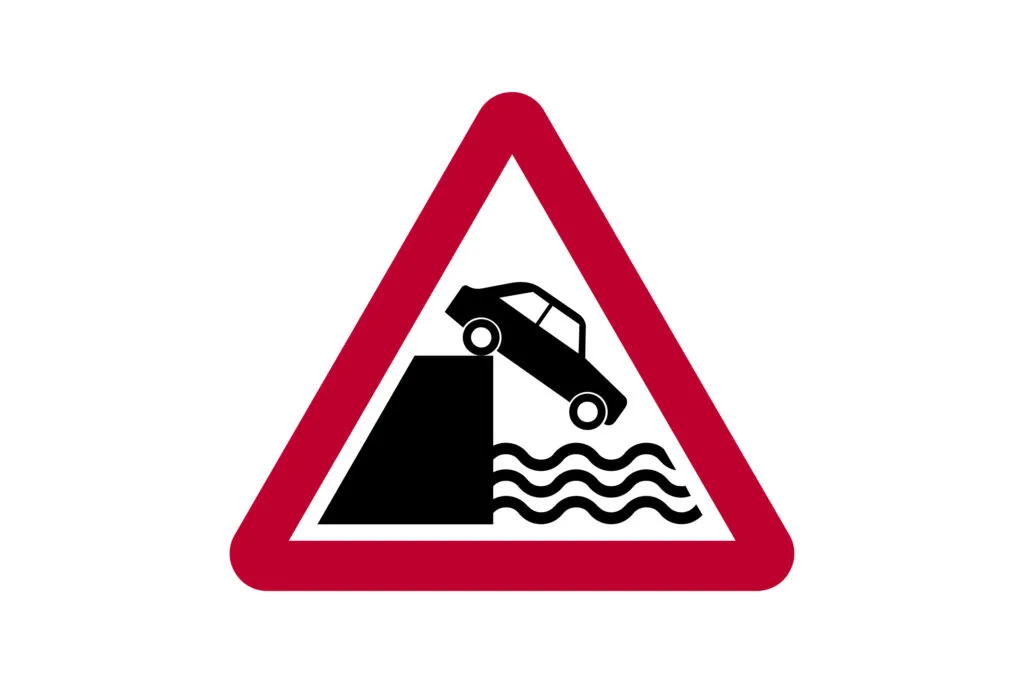 Opening or Swing Bridge Ahead vs Quayside or River Bank