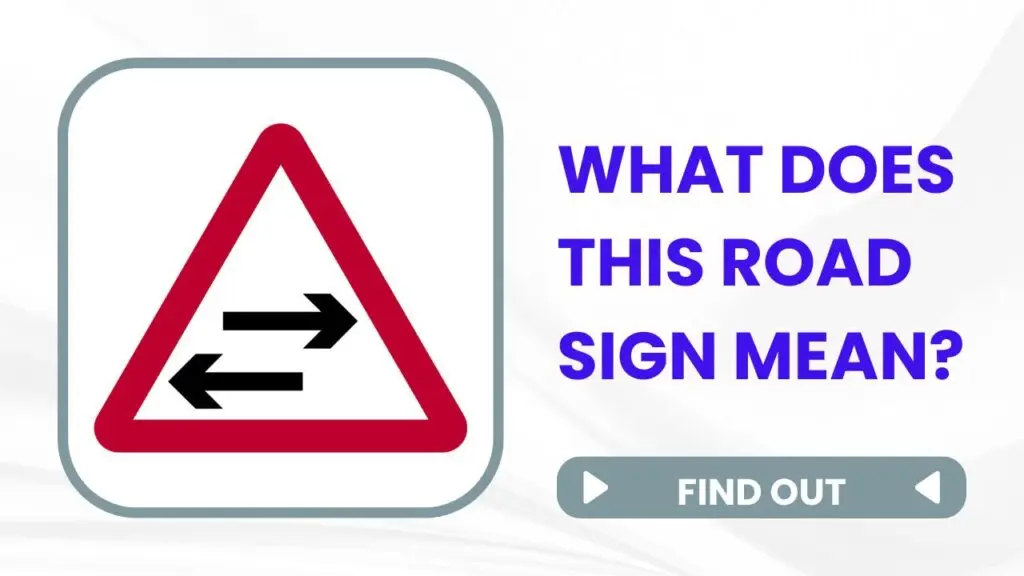 Theory test roadsigns 2 way traffic crosses one way road