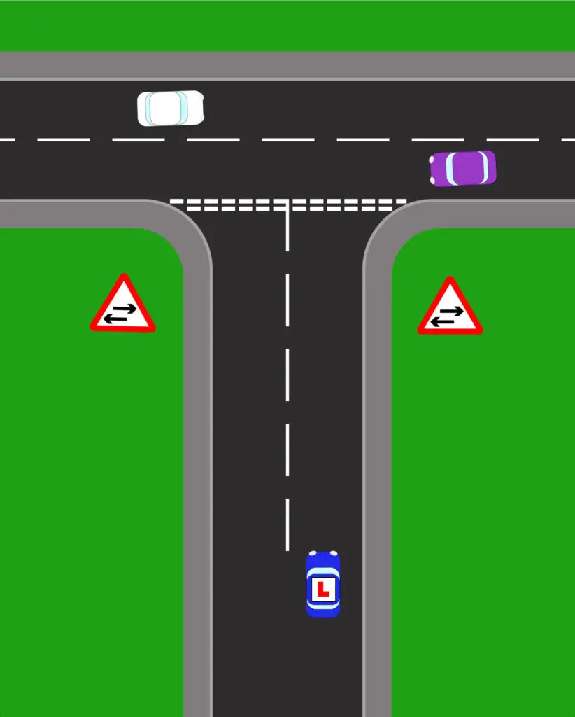 2 way traffic crosses 1 way road sign