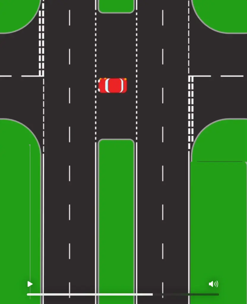 When turning right onto a dual carriageway, what should you do if the central reservation is too narrow to contain your vehicle?