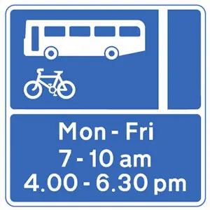 bus lane sign times