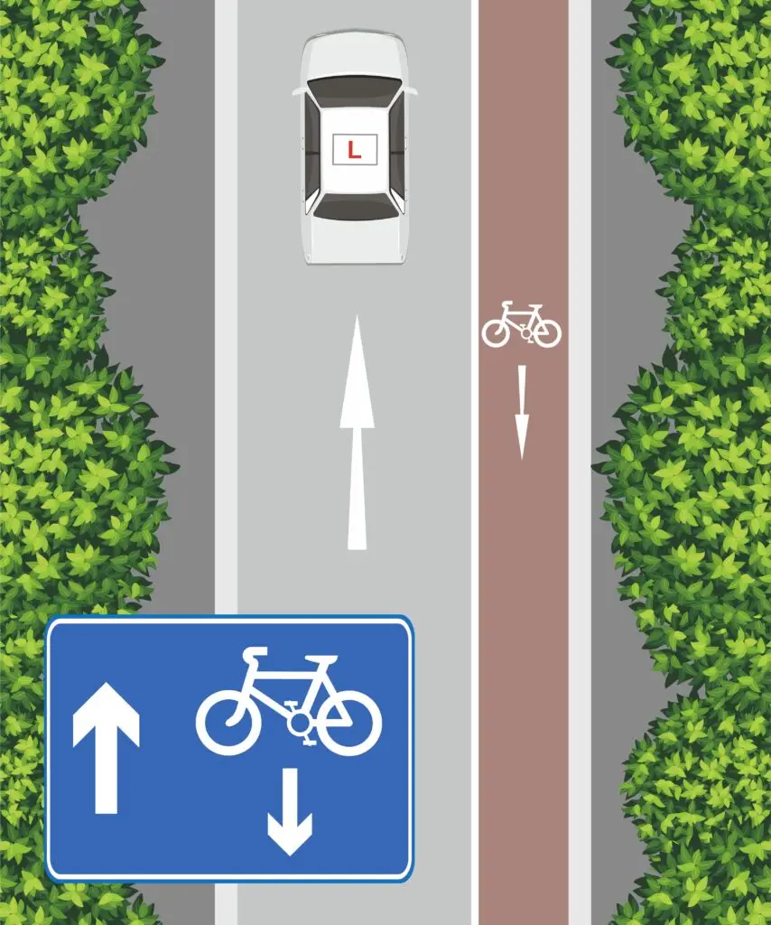 what is a contraflow cycle lane