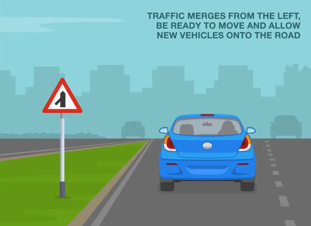 Dual Carriageway Traffic Merges from the Left