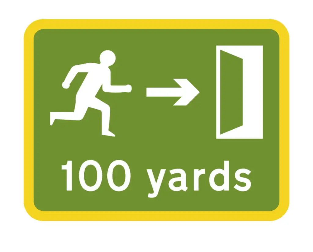 Tunnel emergency exit sign