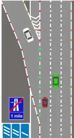 coloured studs on motorway dual carriageway